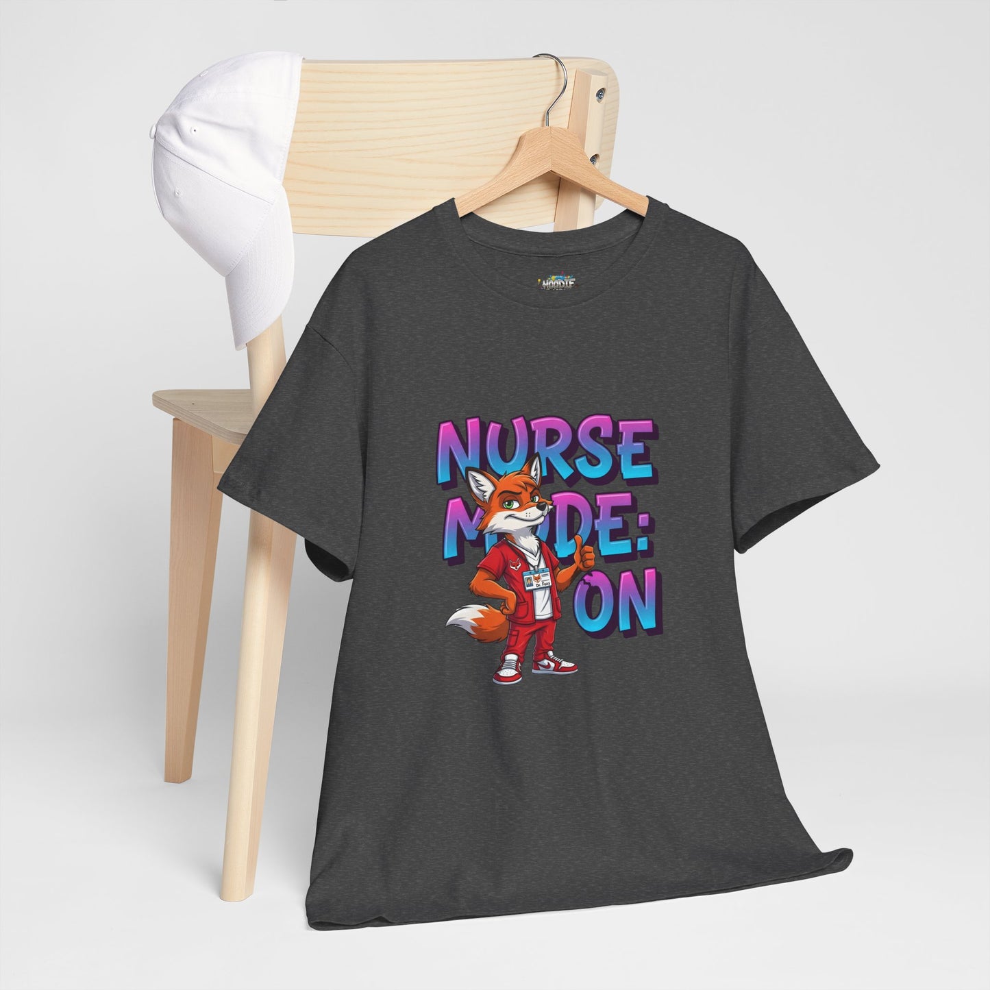 Nurse Mode On T‑Shirt — Cute Fox Nurse Graphic Tee for Nurses & Nursing Students