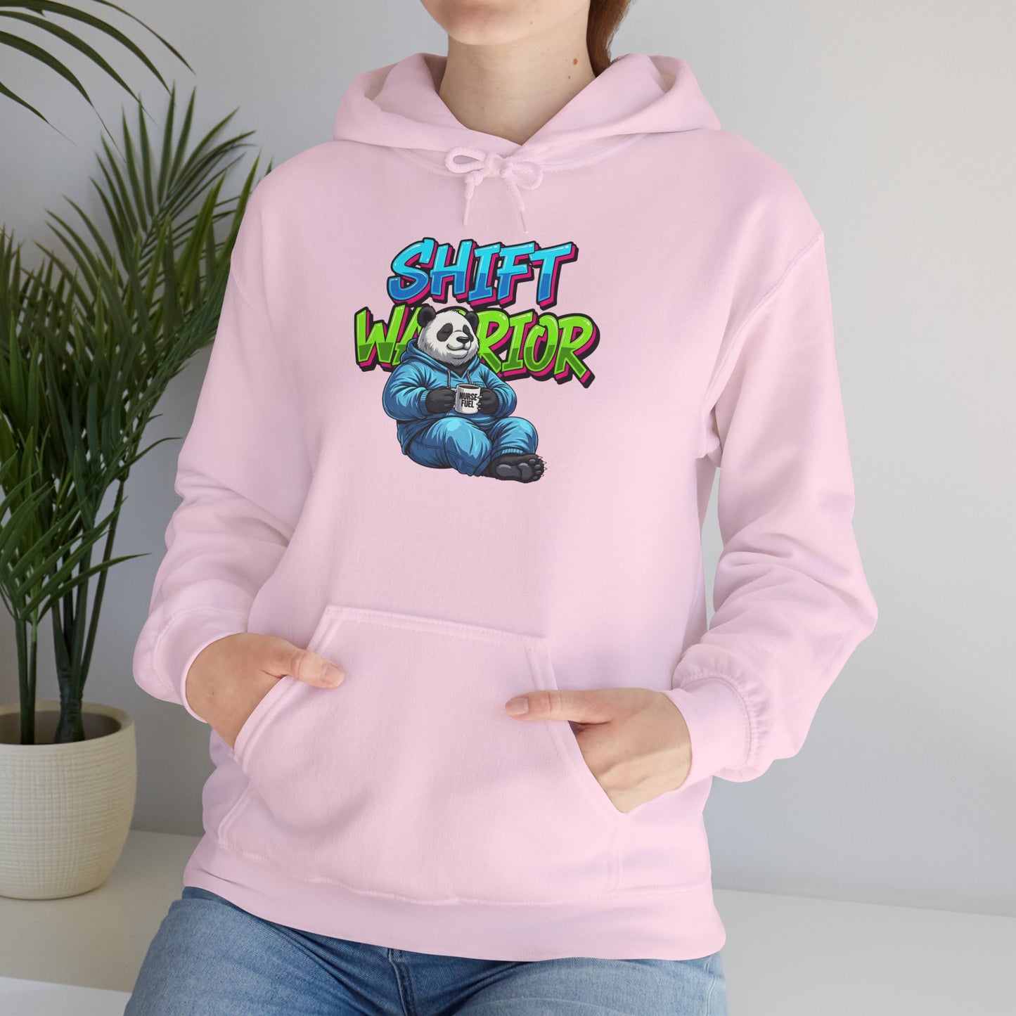 Unisex Shift Warrior Nurse Hoodie — Cute Sleeping Panda Crew