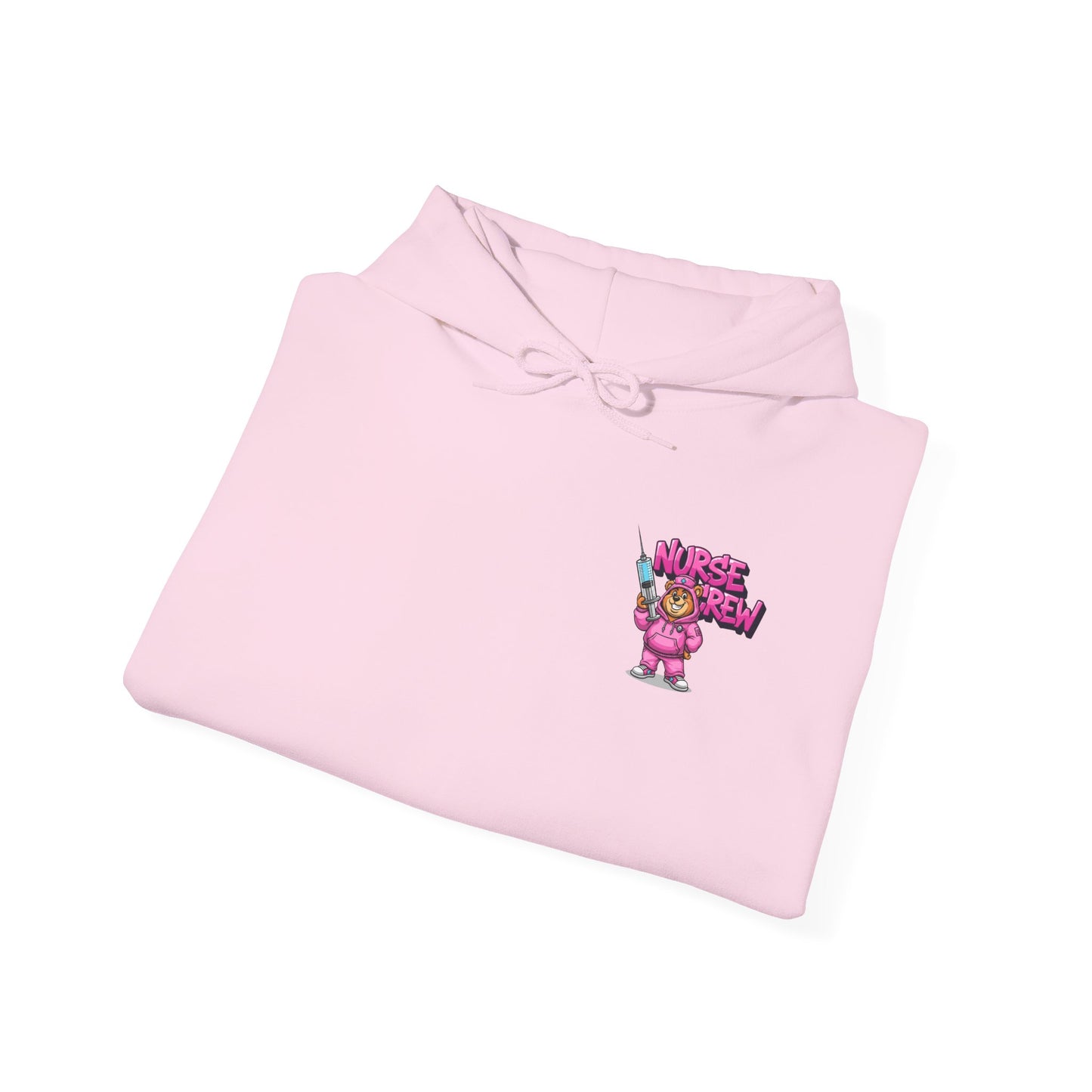 Nurse Crew Hoodie — Cute Teddy Nurse with Syringe Graphic