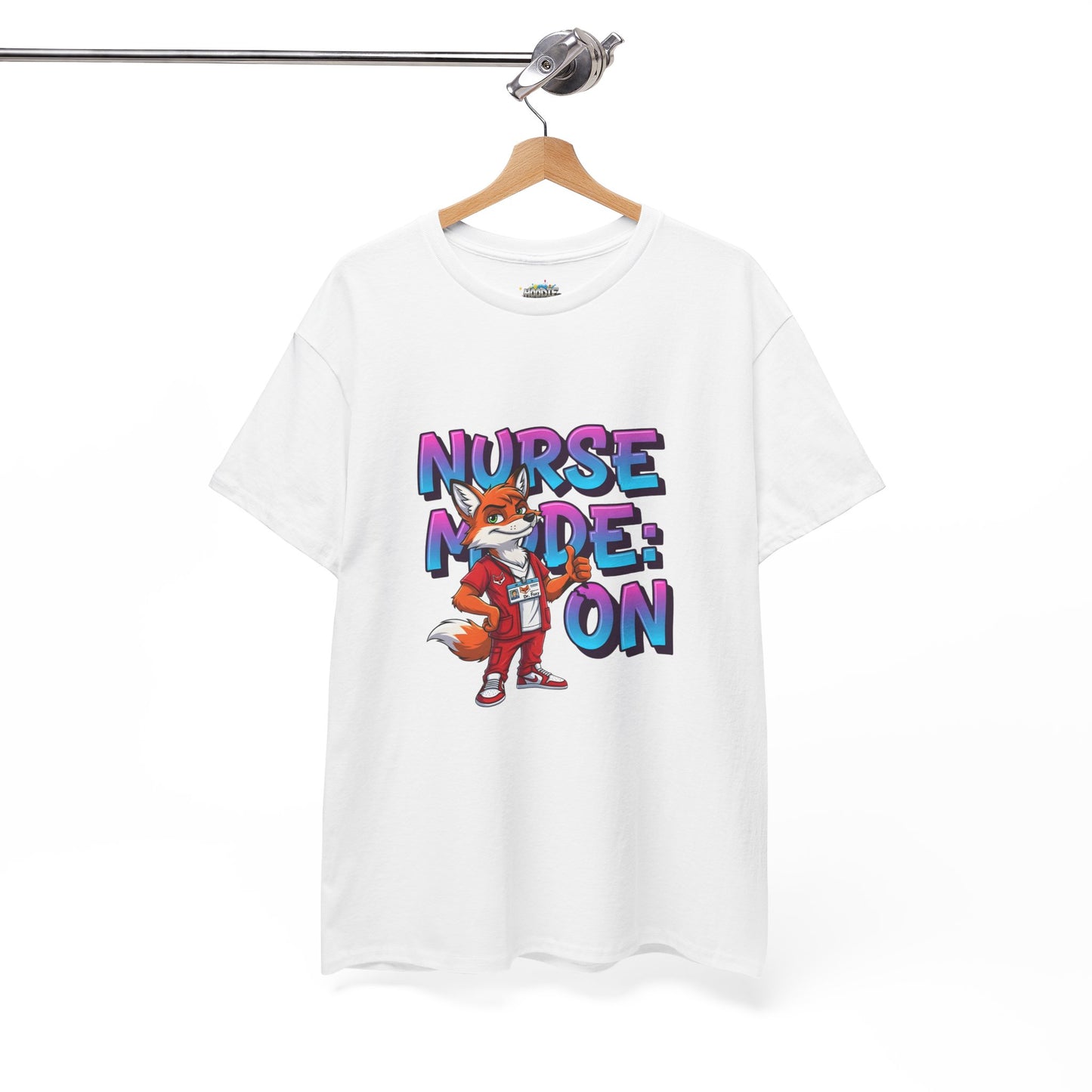 Nurse Mode On T‑Shirt — Cute Fox Nurse Graphic Tee for Nurses & Nursing Students