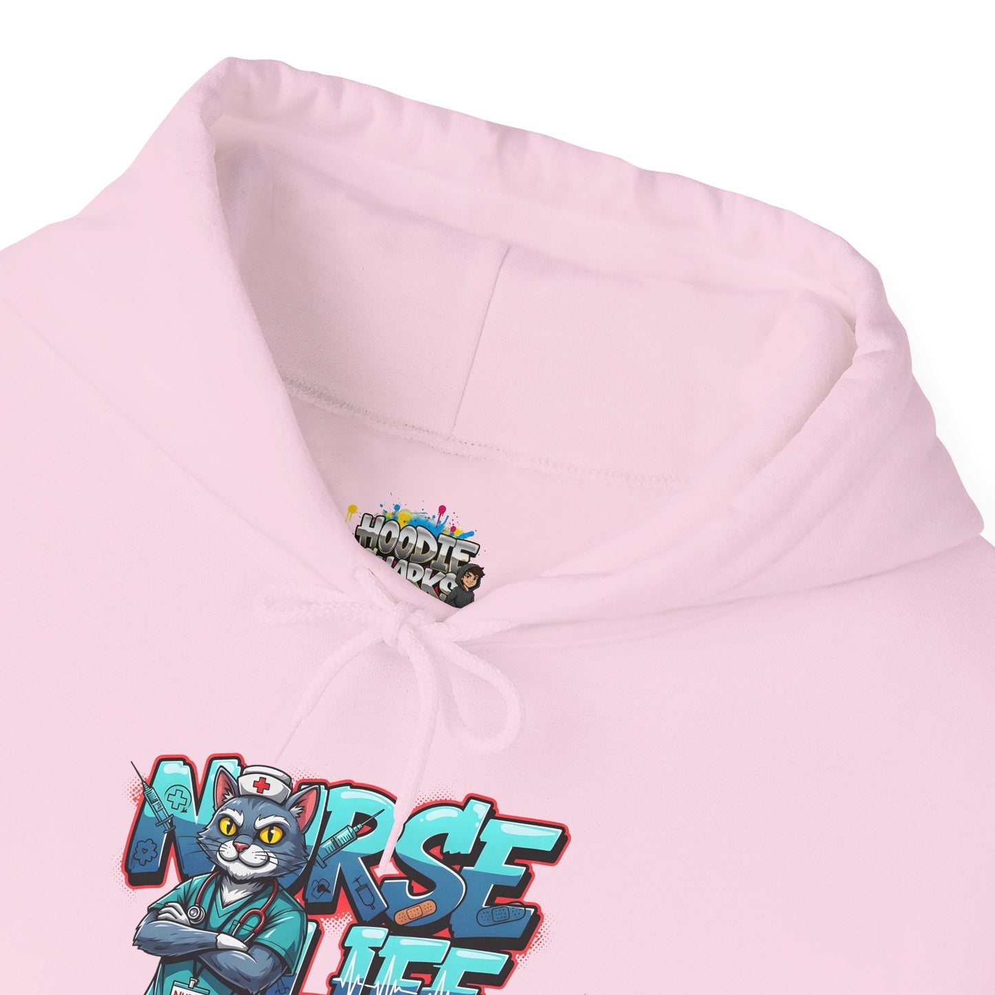 Unisex Nurse Life Hoodie — Cute Cartoon Nurse Graphic Pullover