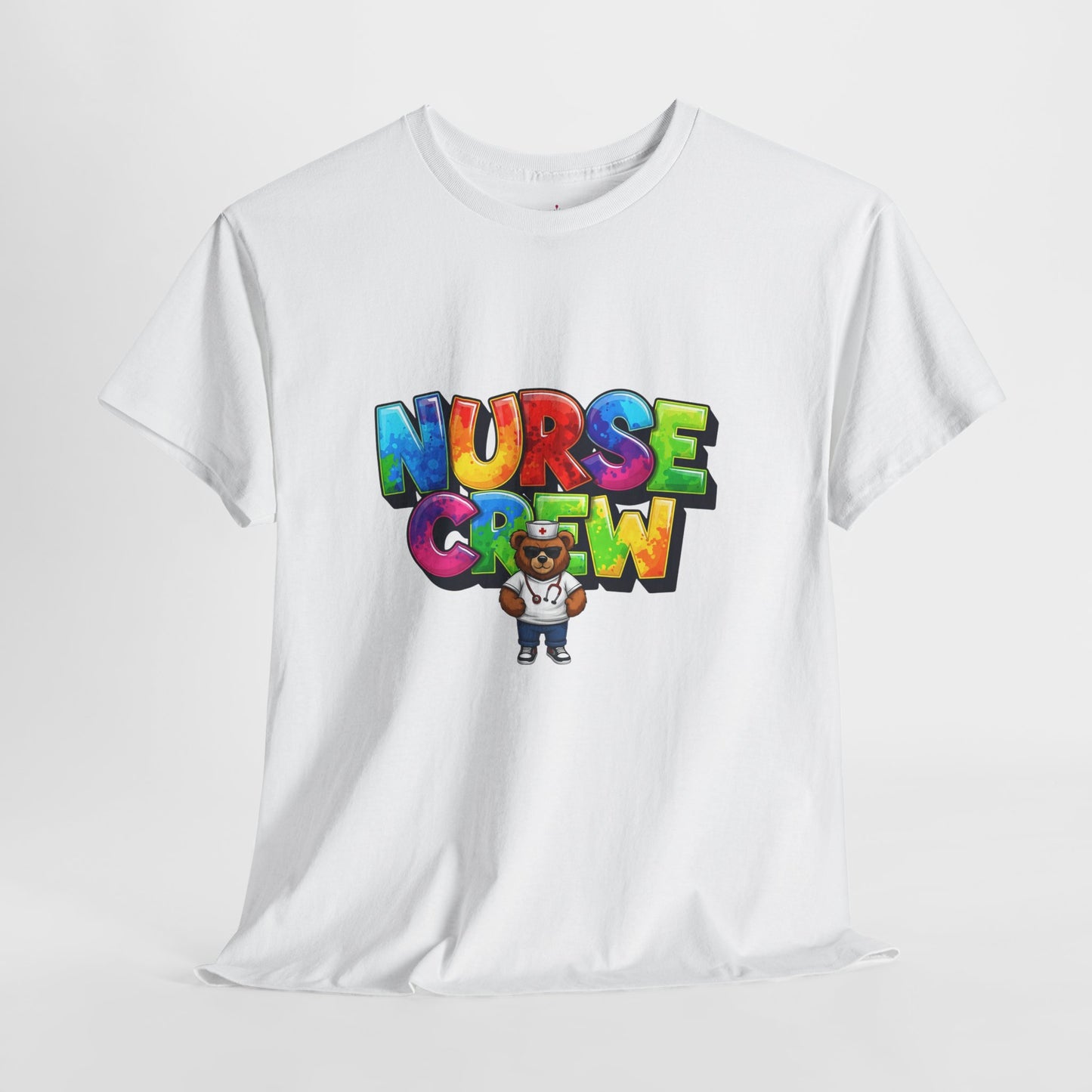 Nurse Crew Graphic Tee — Colorful Cartoon Nurse Appreciation Shirt
