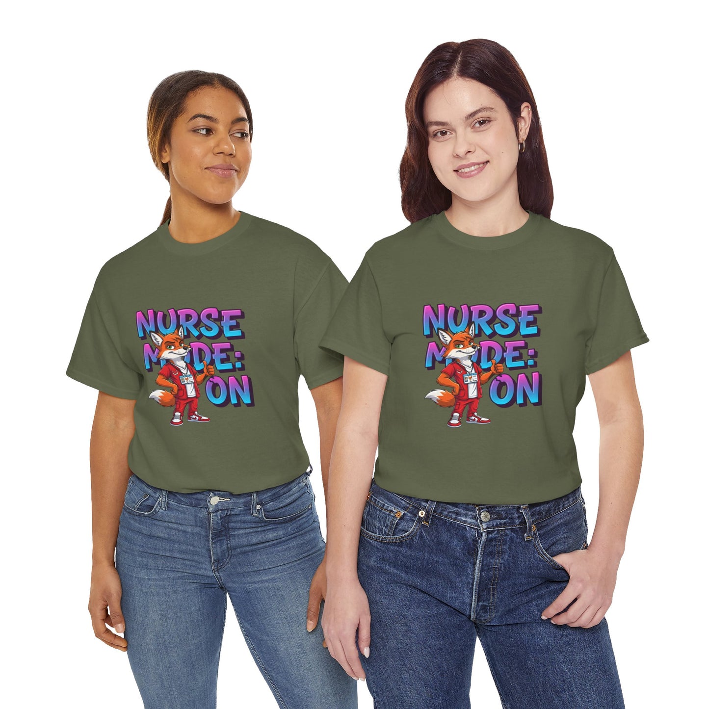 Nurse Mode On T‑Shirt — Cute Fox Nurse Graphic Tee for Nurses & Nursing Students