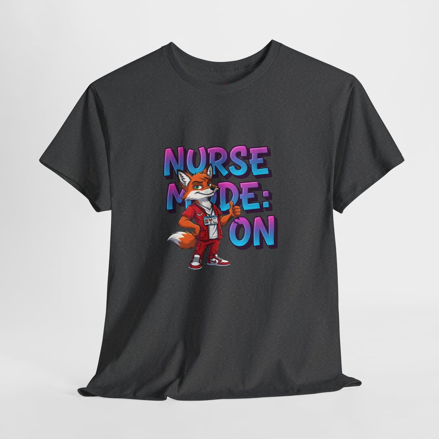 Nurse Mode On T‑Shirt — Cute Fox Nurse Graphic Tee for Nurses & Nursing Students