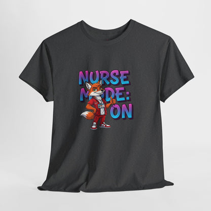 Nurse Mode On T‑Shirt — Cute Fox Nurse Graphic Tee for Nurses & Nursing Students