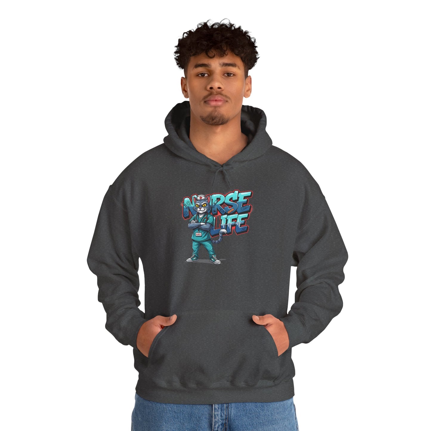 Unisex Nurse Life Hoodie — Cute Cartoon Nurse Graphic Pullover
