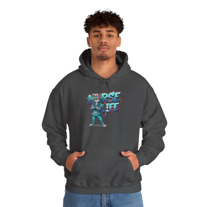 Unisex Nurse Life Hoodie — Cute Cartoon Nurse Graphic Pullover