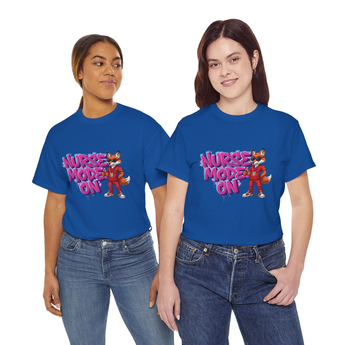 Nurse Mode On T-Shirt — Cute Fox Nurse Graphic Tee for Healthcare Workers
