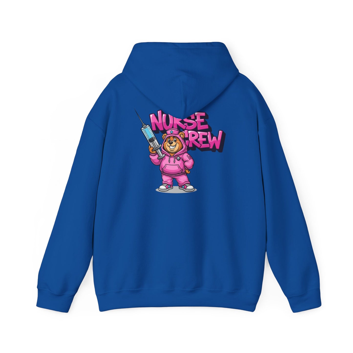 Nurse Crew Hoodie — Cute Teddy Nurse with Syringe Graphic