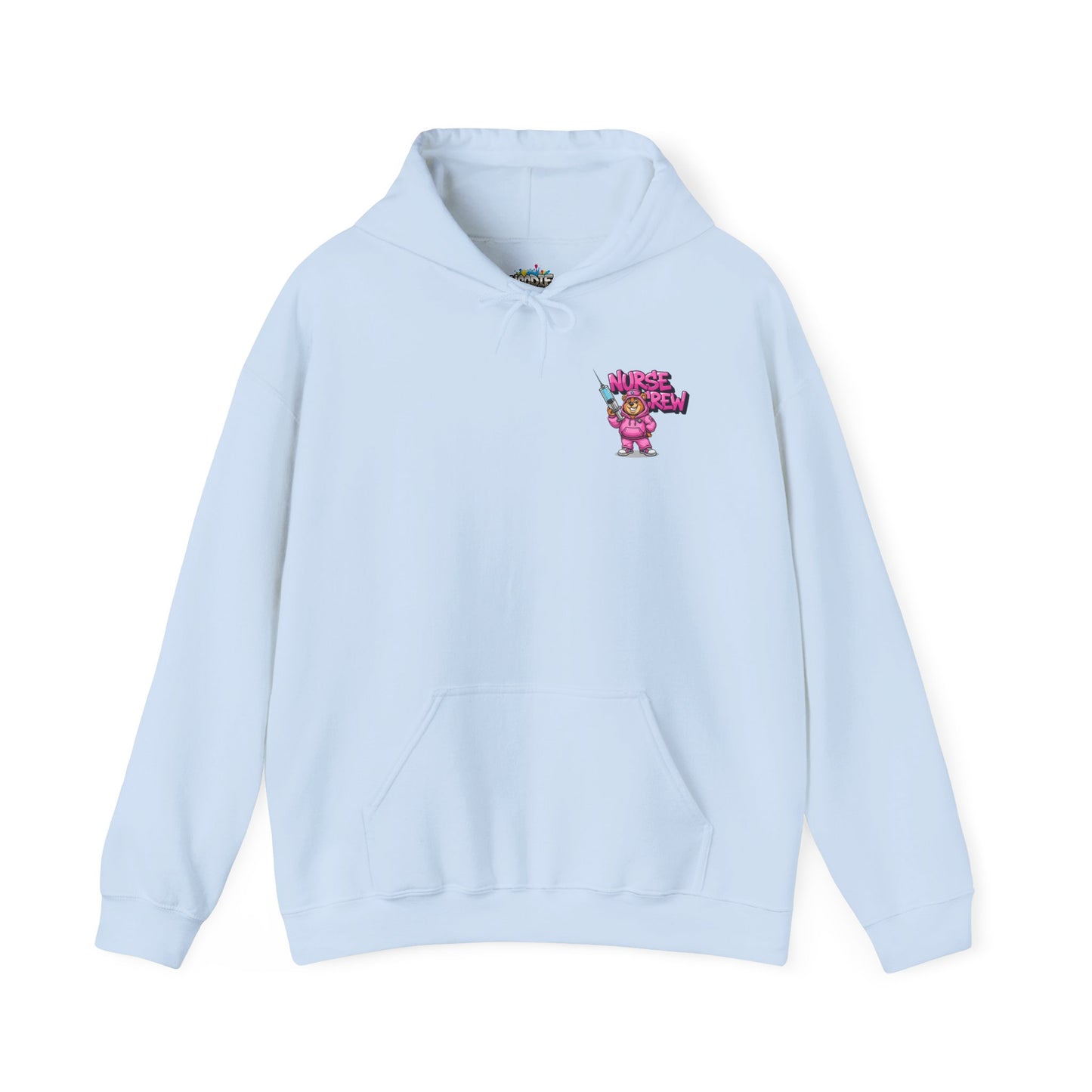 Nurse Crew Hoodie — Cute Teddy Nurse with Syringe Graphic