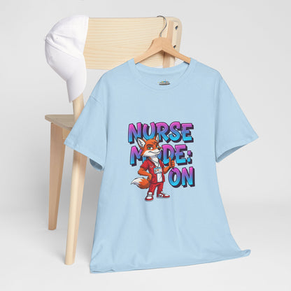 Nurse Mode On T‑Shirt — Cute Fox Nurse Graphic Tee for Nurses & Nursing Students