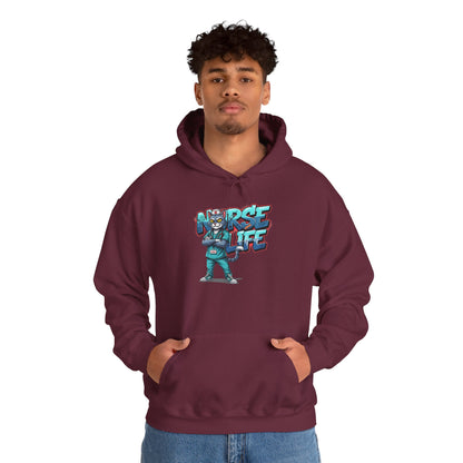 Unisex Nurse Life Hoodie — Cute Cartoon Nurse Graphic Pullover