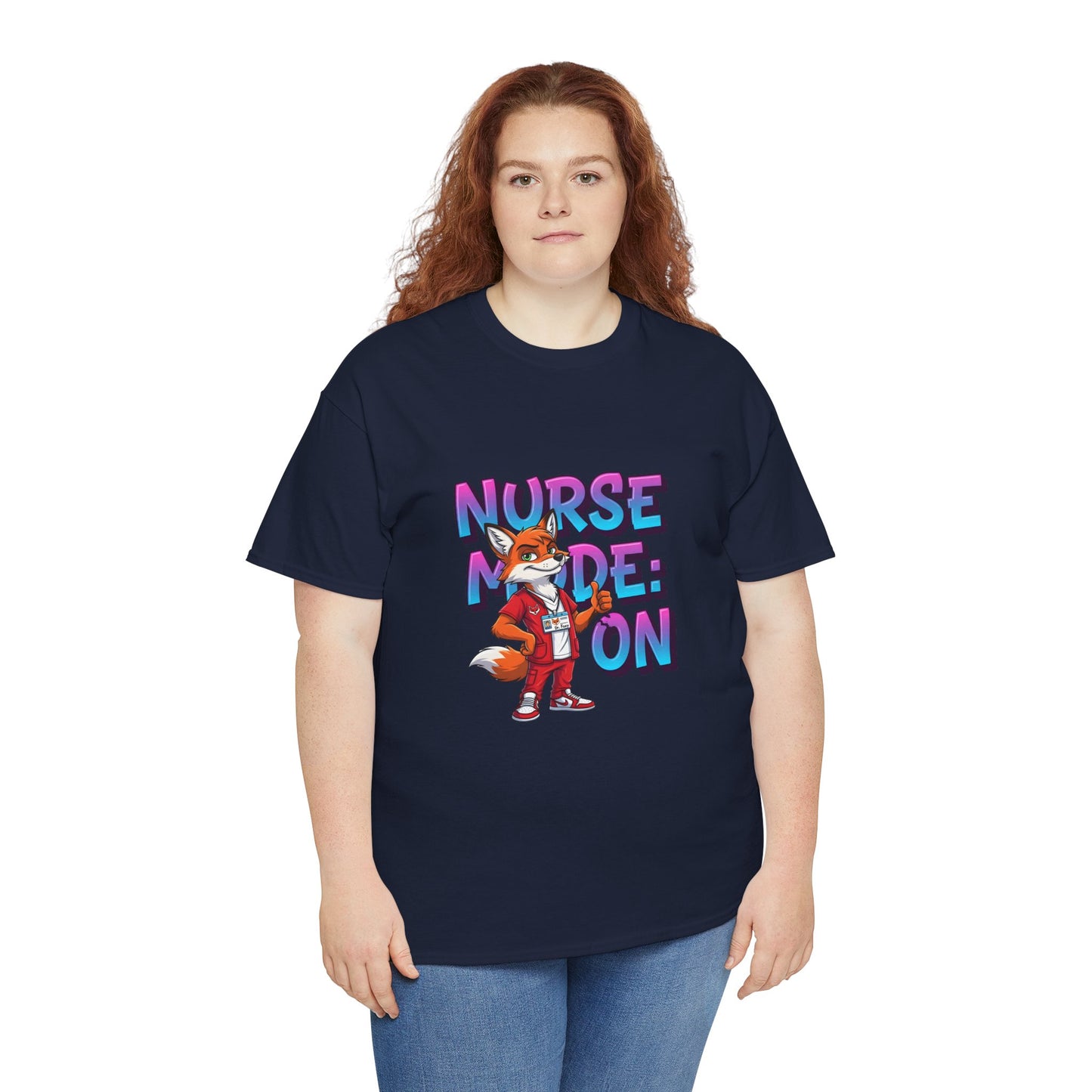 Nurse Mode On T‑Shirt — Cute Fox Nurse Graphic Tee for Nurses & Nursing Students