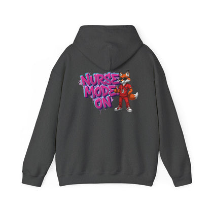 Unisex Nurse Hoodie — 'Nurse Mode On' Cute Nurse Fox Graphic Pullover