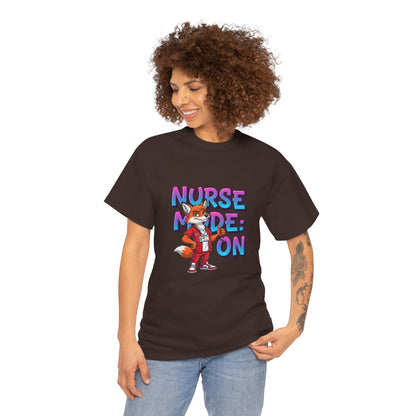 Nurse Mode On T‑Shirt — Cute Fox Nurse Graphic Tee for Nurses & Nursing Students