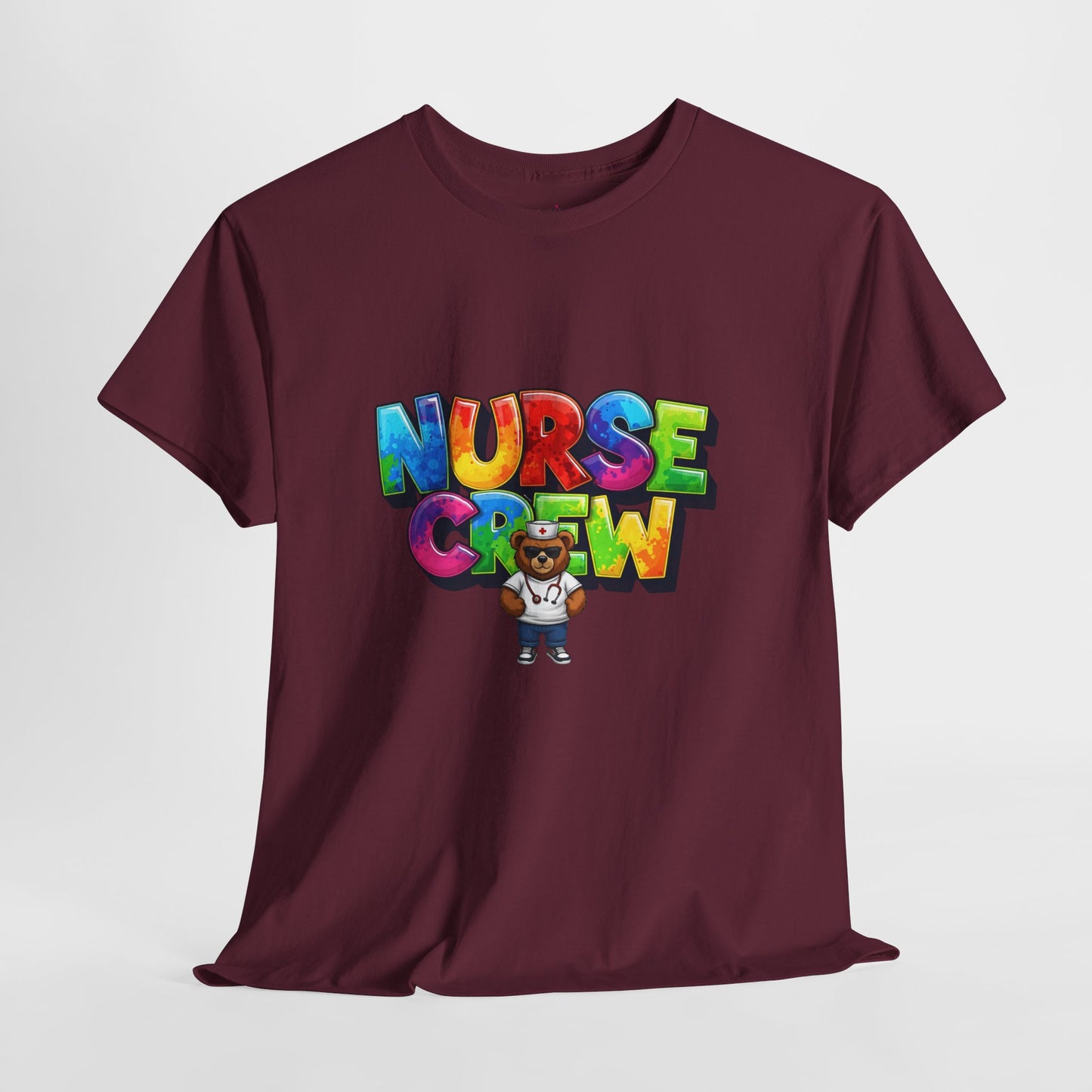 Nurse Crew Graphic Tee — Colorful Cartoon Nurse Appreciation Shirt