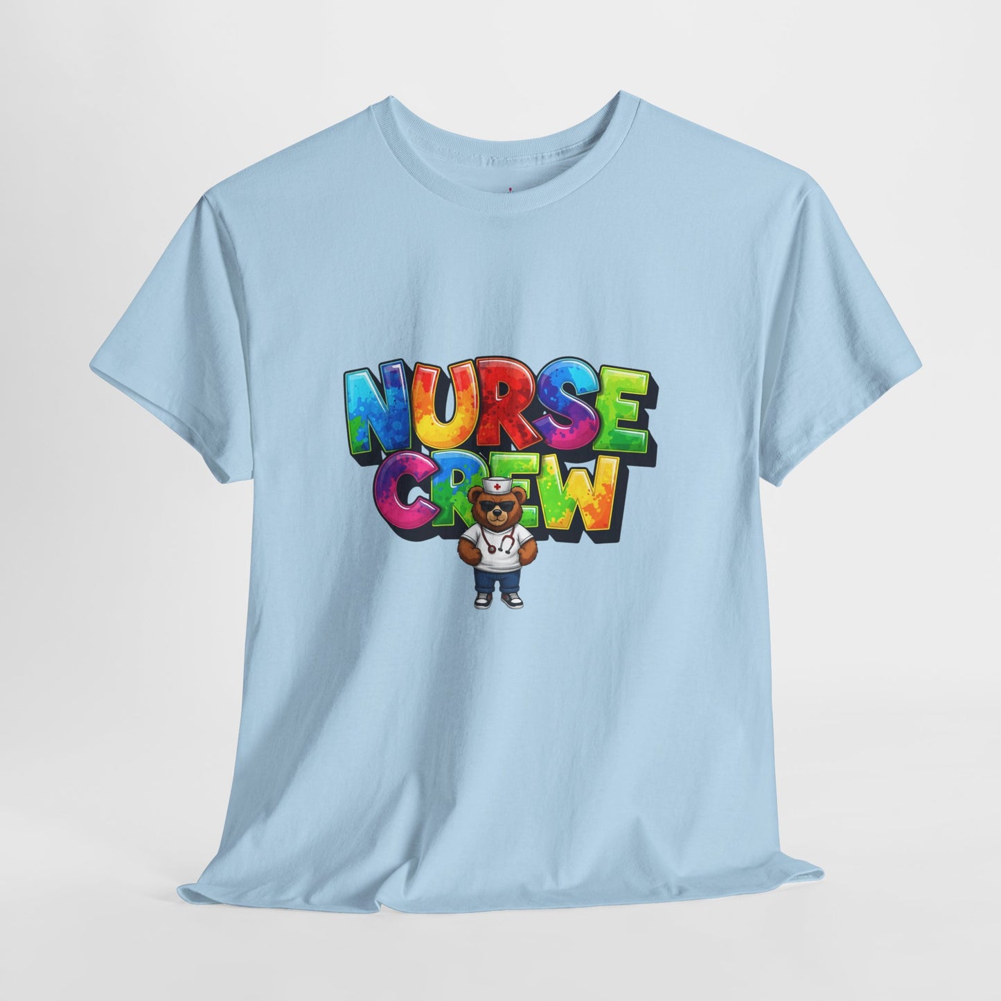 Nurse Crew Graphic Tee — Colorful Cartoon Nurse Appreciation Shirt