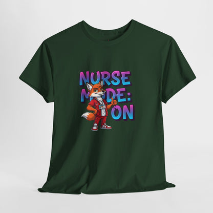 Nurse Mode On T‑Shirt — Cute Fox Nurse Graphic Tee for Nurses & Nursing Students