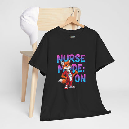 Nurse Mode On T‑Shirt — Cute Fox Nurse Graphic Tee for Nurses & Nursing Students