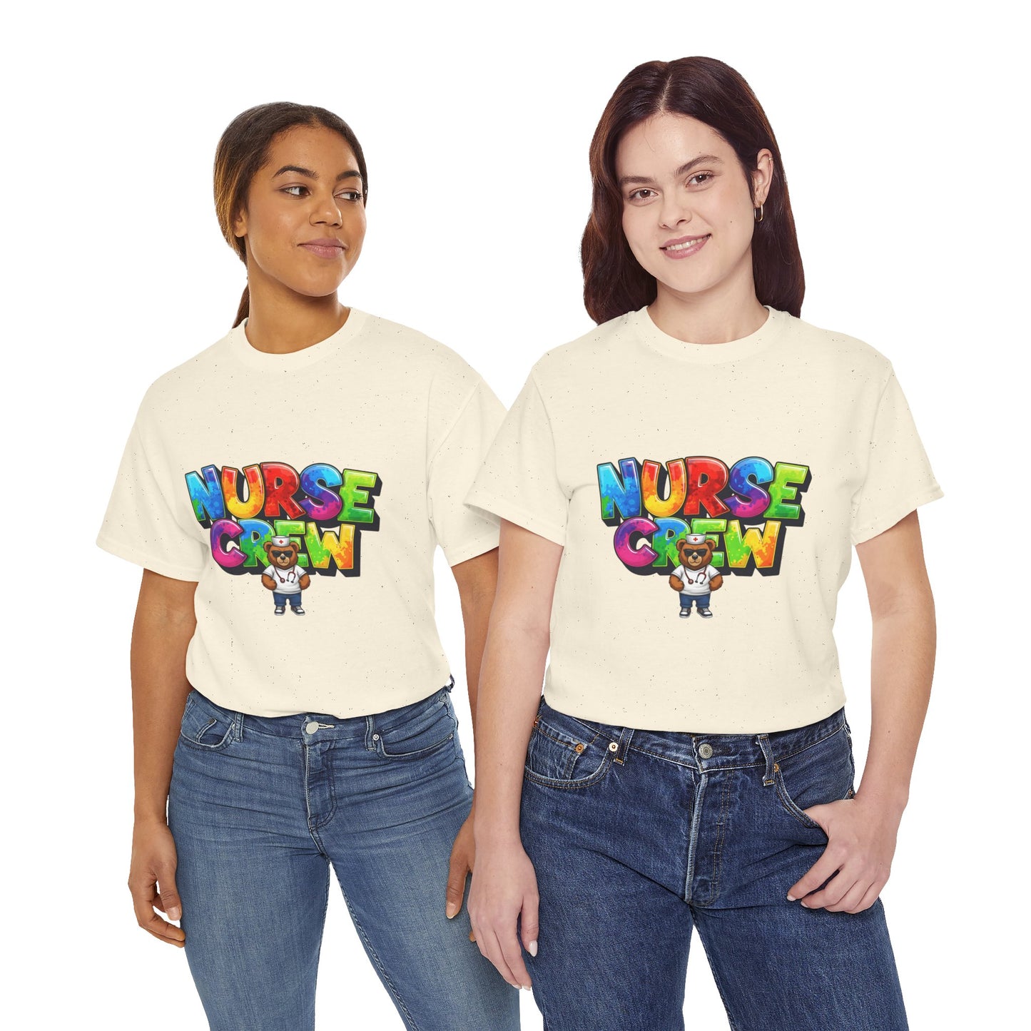 Nurse Crew Graphic Tee — Colorful Cartoon Nurse Appreciation Shirt