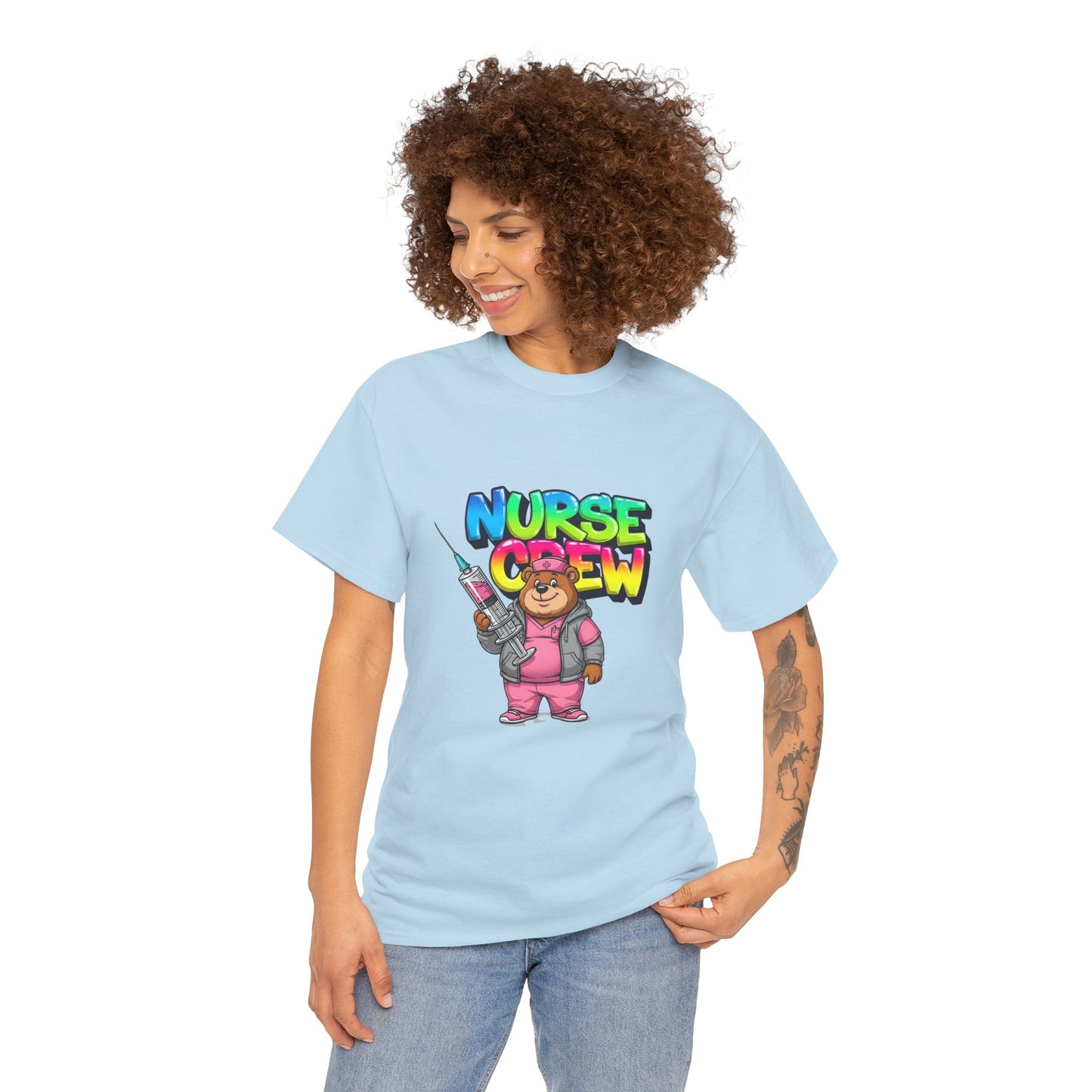 Nurse Crew T-Shirt — Cute Cartoon Nurse Bear Graphic Tee