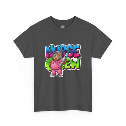Nurse Crew Bear T‑Shirt — Cute Pink Nurse Cartoon Tee for Nurses & Medical Staff