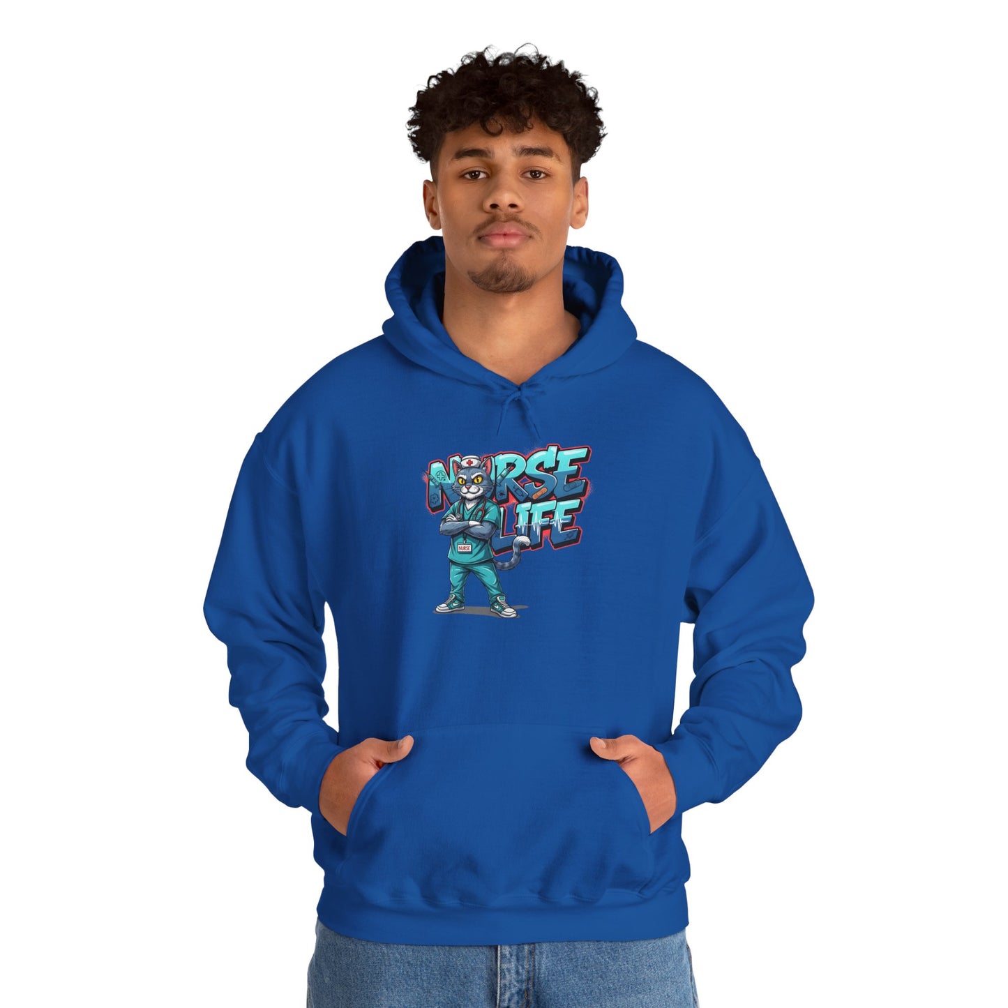 Unisex Nurse Life Hoodie — Cute Cartoon Nurse Graphic Pullover