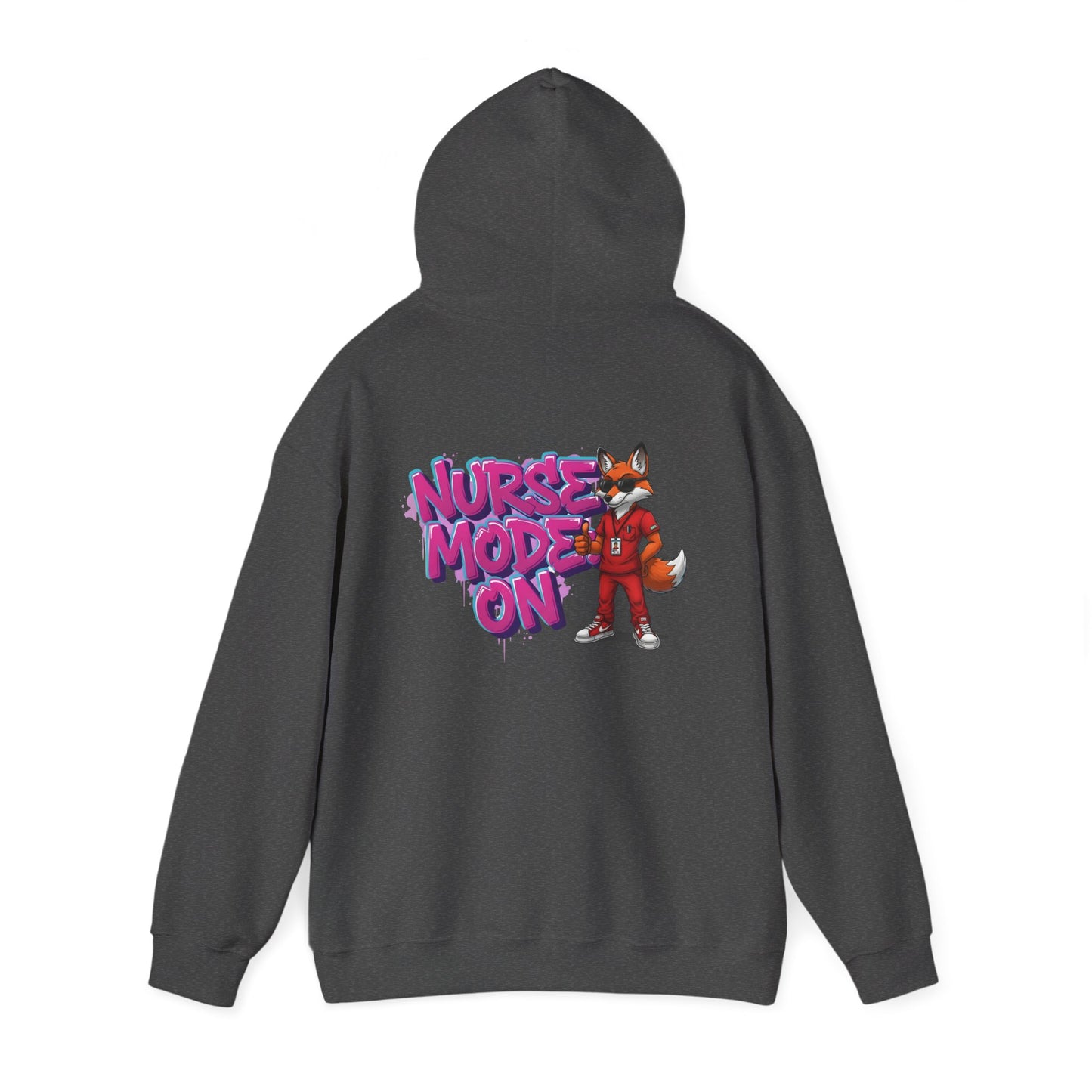 Unisex Nurse Hoodie — 'Nurse Mode On' Cute Nurse Fox Graphic Pullover