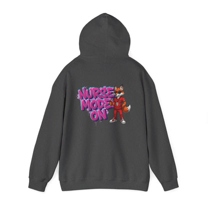 Unisex Nurse Hoodie — 'Nurse Mode On' Cute Nurse Fox Graphic Pullover
