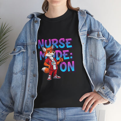 Nurse Mode On T‑Shirt — Cute Fox Nurse Graphic Tee for Nurses & Nursing Students