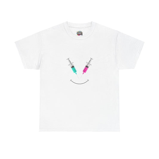 Syringe Smile T-Shirt — Cute Vaccine/Medical Humor Tee