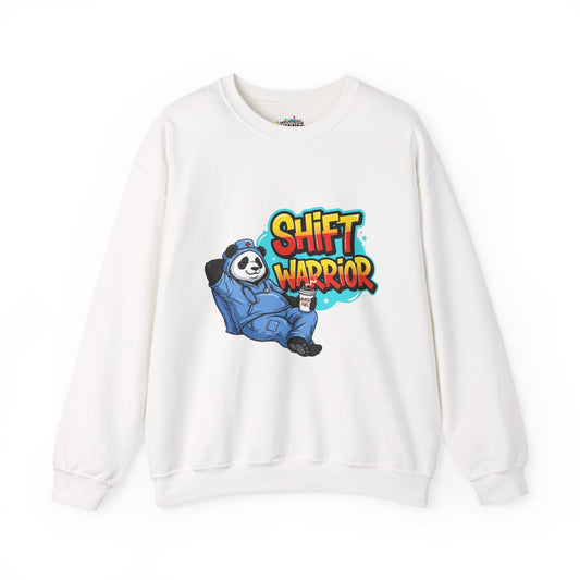 Shift Warrior Sweatshirt — Relaxed Panda Nurse Crewneck