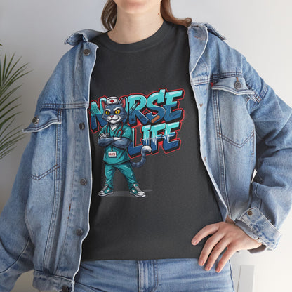 Unisex Nurse Life Graphic Tee — Cool Cartoon Nurse Design