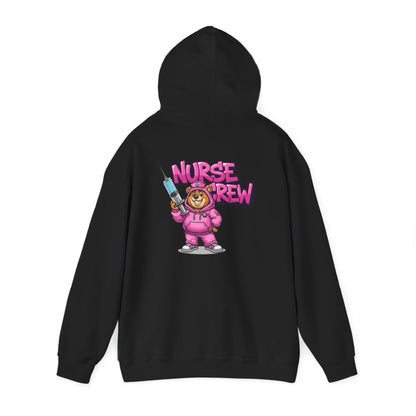 Nurse Crew Hoodie — Cute Teddy Nurse with Syringe Graphic