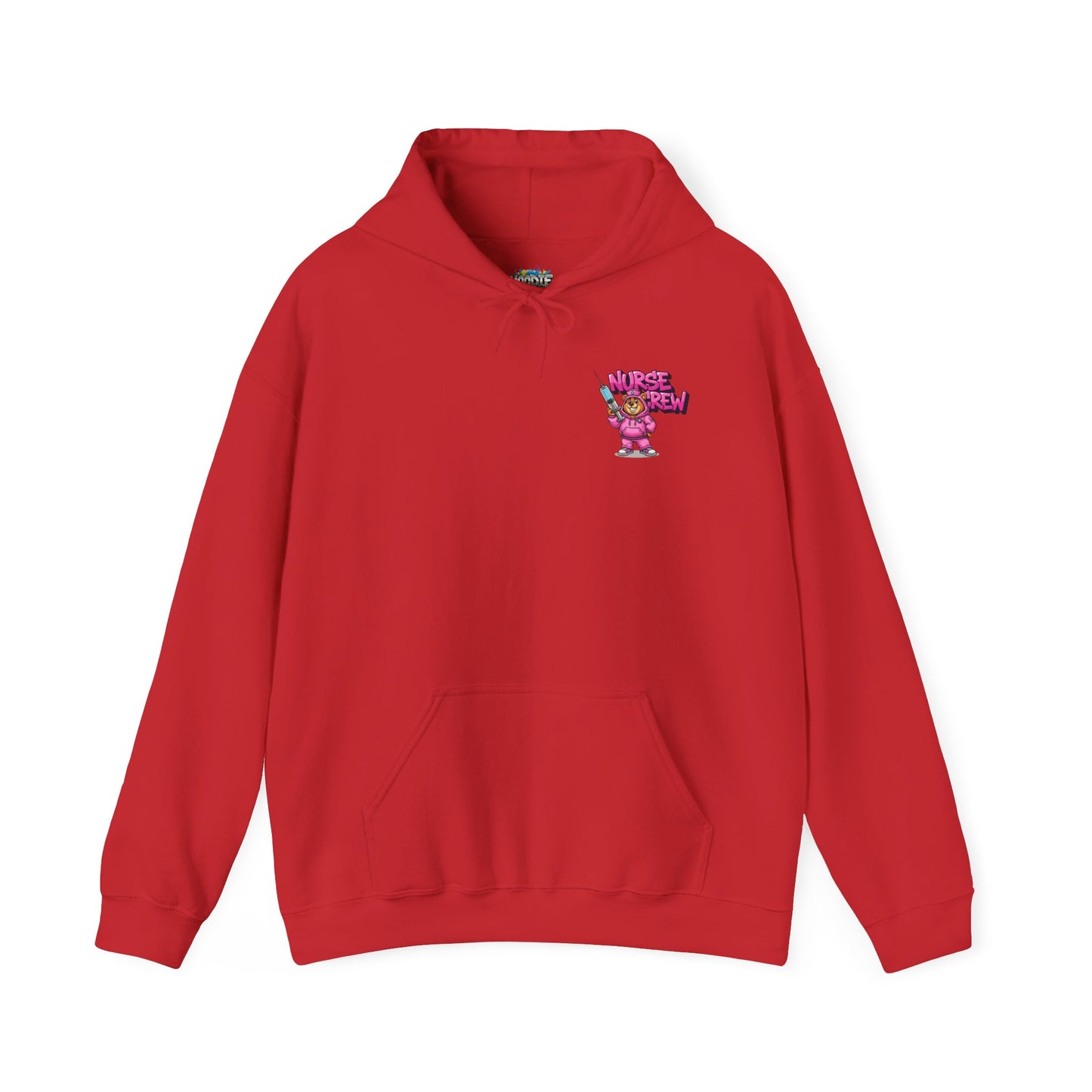 Nurse Crew Hoodie — Cute Teddy Nurse with Syringe Graphic