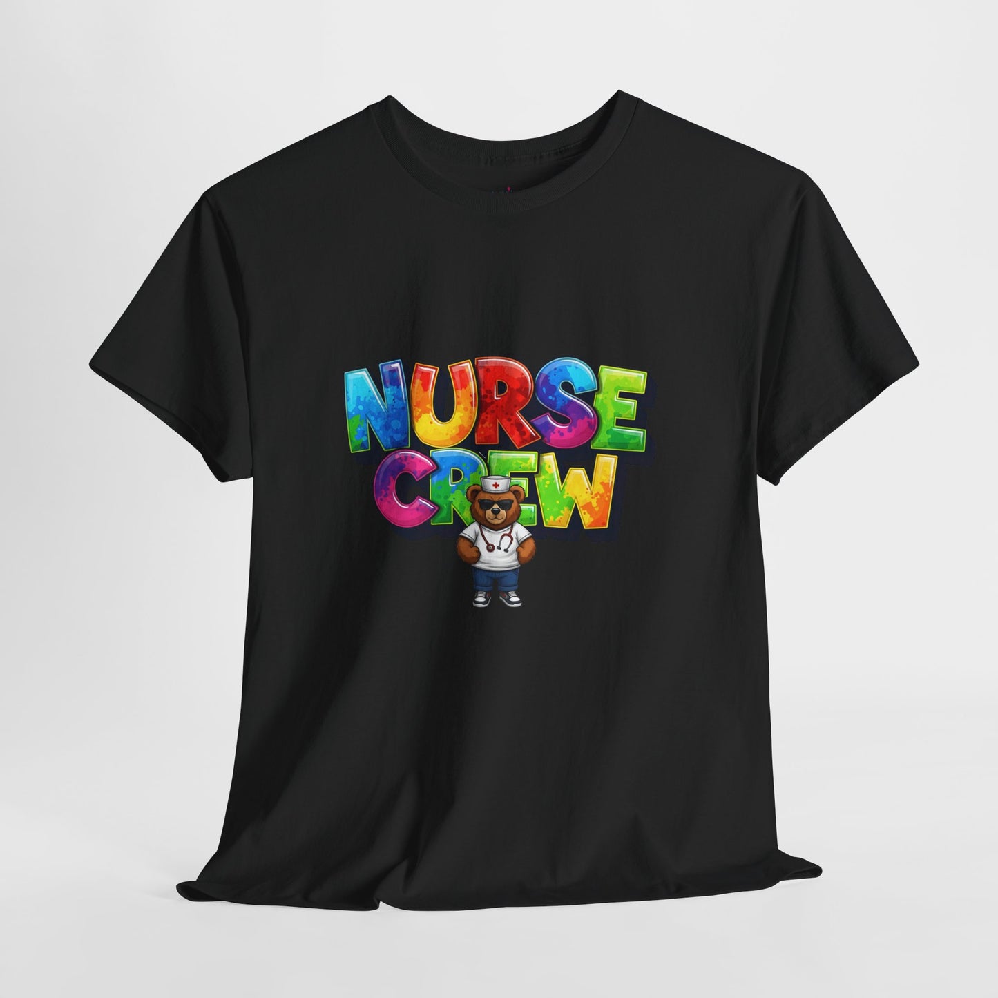 Nurse Crew Graphic Tee — Colorful Cartoon Nurse Appreciation Shirt