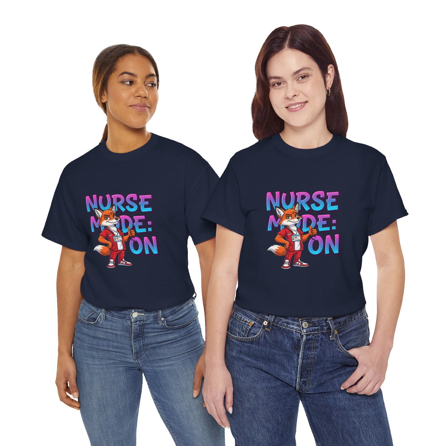 Nurse Mode On T‑Shirt — Cute Fox Nurse Graphic Tee for Nurses & Nursing Students
