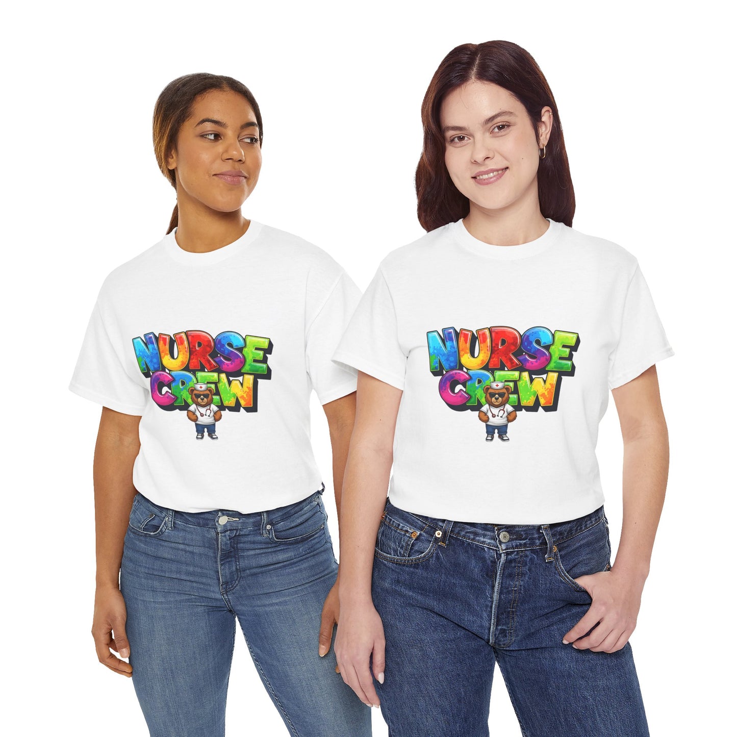 Nurse Crew Graphic Tee — Colorful Cartoon Nurse Appreciation Shirt