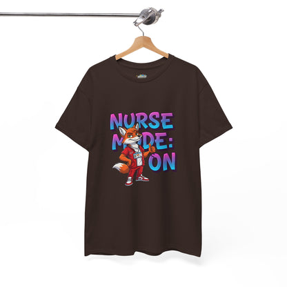 Nurse Mode On T‑Shirt — Cute Fox Nurse Graphic Tee for Nurses & Nursing Students