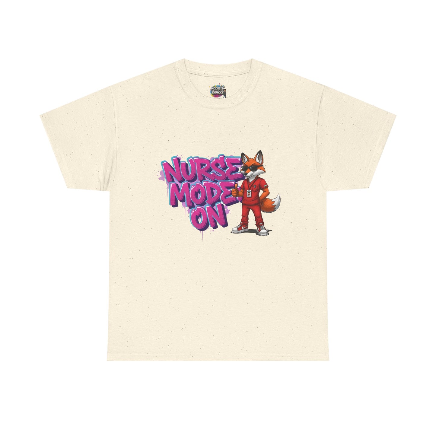 Nurse Mode On T-Shirt — Cute Fox Nurse Graphic Tee for Healthcare Workers