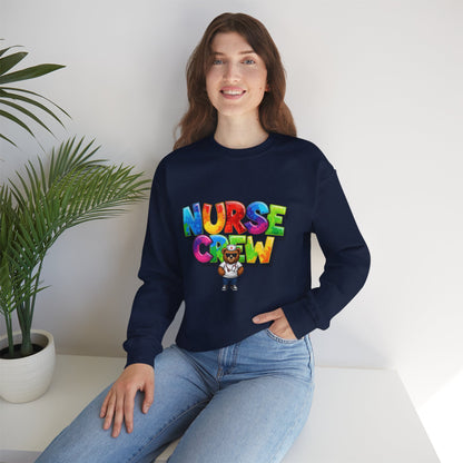 Nurse Crew Sweatshirt — 'NURSE CREW' Graphic Pullover for Healthcare Professionals