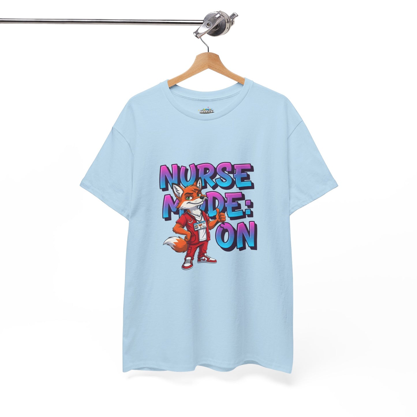 Nurse Mode On T‑Shirt — Cute Fox Nurse Graphic Tee for Nurses & Nursing Students
