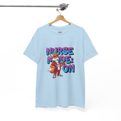 Nurse Mode On T‑Shirt — Cute Fox Nurse Graphic Tee for Nurses & Nursing Students