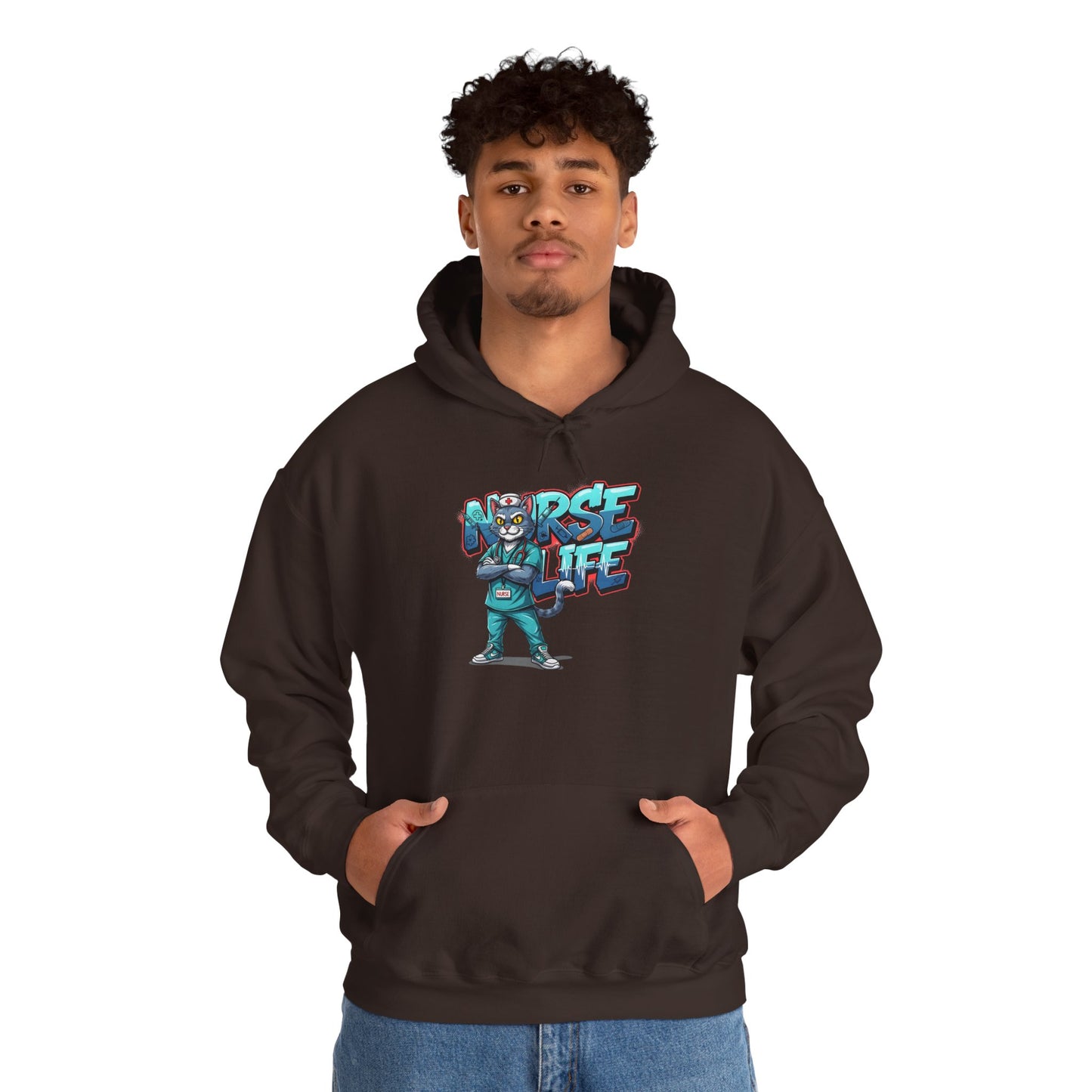 Unisex Nurse Life Hoodie — Cute Cartoon Nurse Graphic Pullover