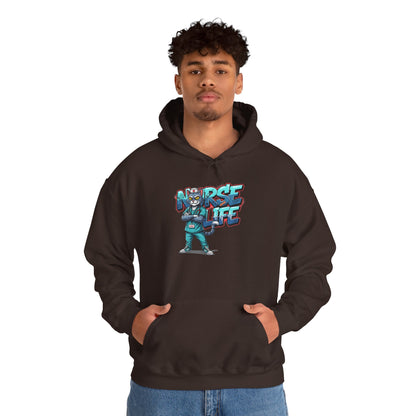 Unisex Nurse Life Hoodie — Cute Cartoon Nurse Graphic Pullover