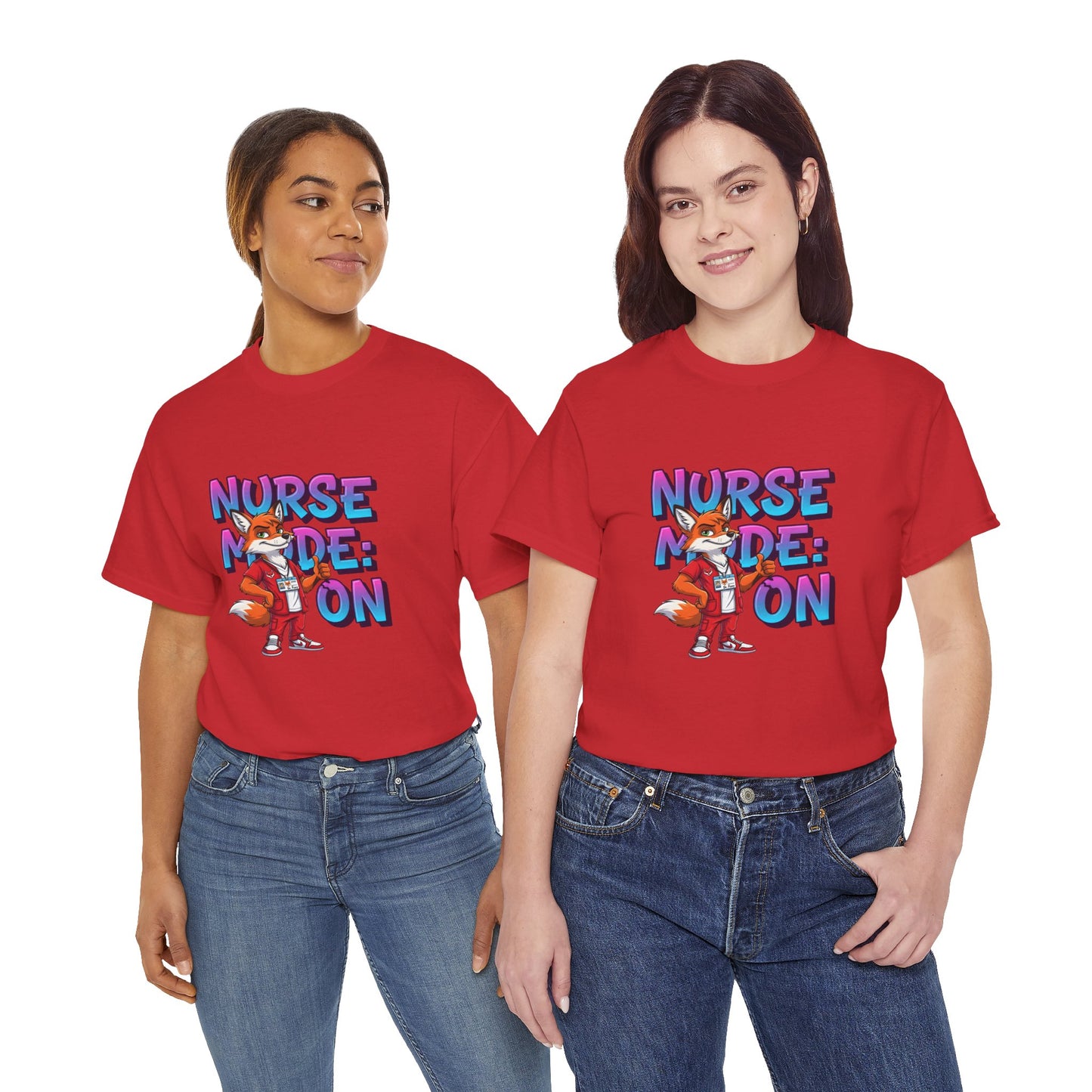 Nurse Mode On T‑Shirt — Cute Fox Nurse Graphic Tee for Nurses & Nursing Students