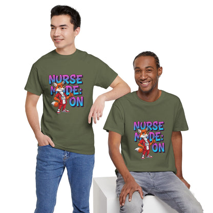 Nurse Mode On T‑Shirt — Cute Fox Nurse Graphic Tee for Nurses & Nursing Students