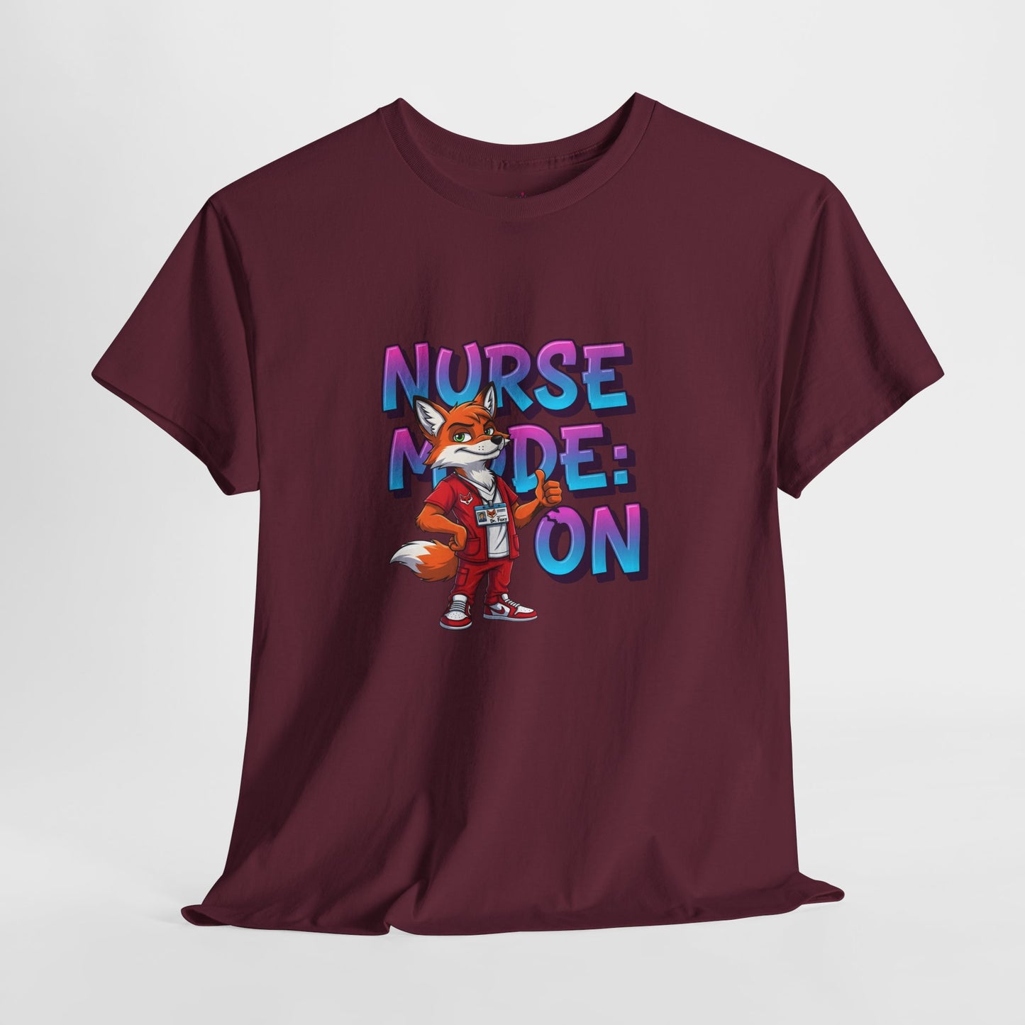 Nurse Mode On T‑Shirt — Cute Fox Nurse Graphic Tee for Nurses & Nursing Students
