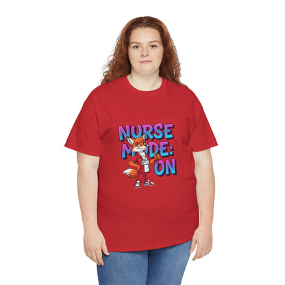 Nurse Mode On T‑Shirt — Cute Fox Nurse Graphic Tee for Nurses & Nursing Students