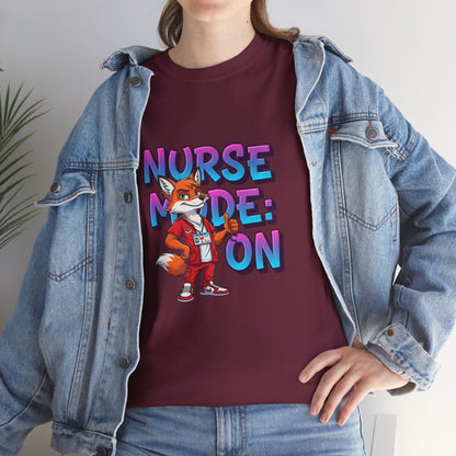 Nurse Mode On T‑Shirt — Cute Fox Nurse Graphic Tee for Nurses & Nursing Students